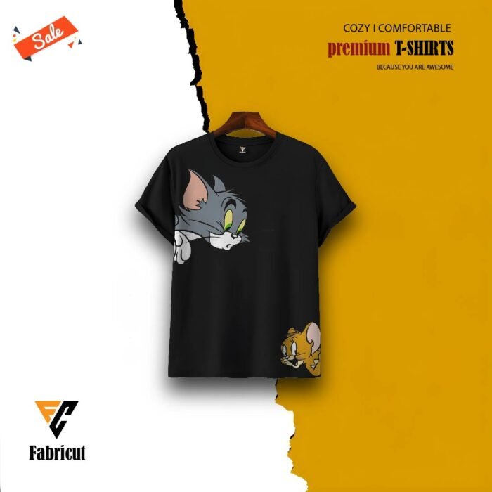 Premium Quality Basic T-shirt-tom and jerry - Image 1
