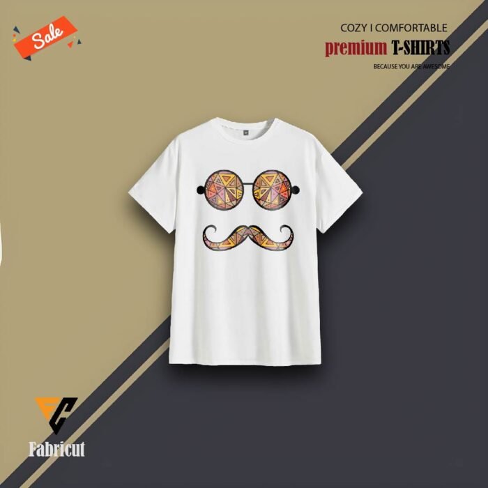 Premium Quality Half Sleeves T Shirt (Mustache) - Image 1