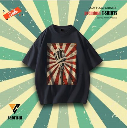 Premium Drop Shoulder T-Shirt-(Retro Music)