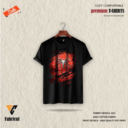 Premium Quality Basic T-shirt-Spider man logo version 2