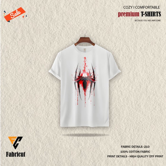 Premium Quality Basic T-shirt-Spider man logo version 1 - Image 1