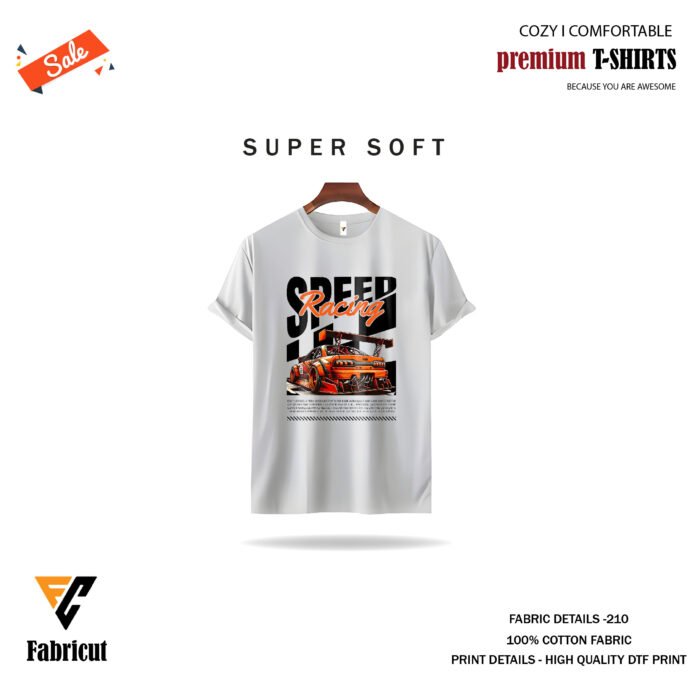 Premium Quality Basic T-shirt-Speed car - Image 1