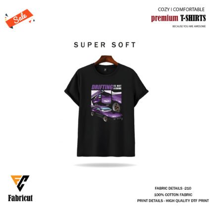 Premium Quality Basic T-shirt-purple color car 43
