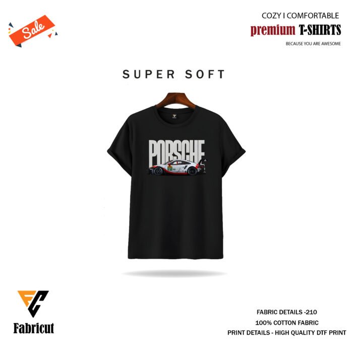 Premium Quality Basic T-shirt-porsche 1 - Image 1