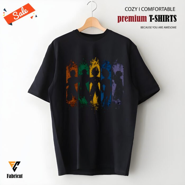 Premium Drop Shoulder T-Shirt- (90s Art Ball Z Shadows Dragon) - Image 1