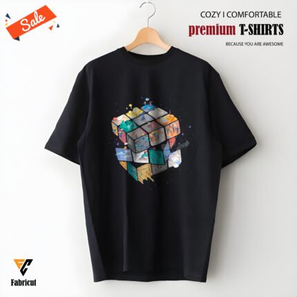 Premium Drop Shoulder T-Shirt-(Rubik's Cube)
